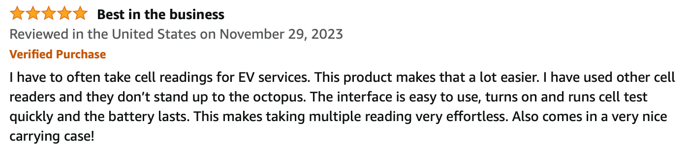 Octopus signal meter 5 star review on Amazon